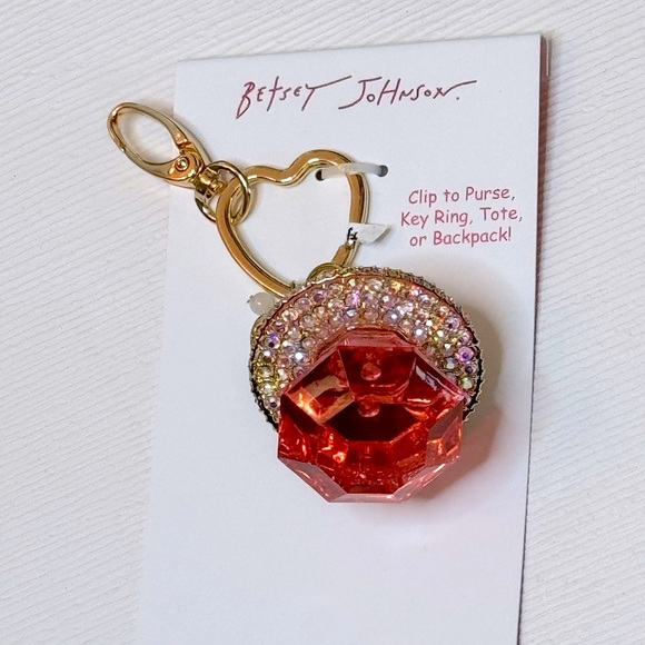 💖Betsey Johnson Bejeweled Ring Pop bag charm/keychain - Picture 3 of 7